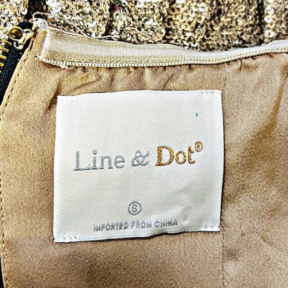 Line & Dot Strapless Bodycon Mini Sequin Dress Colorblock Party Shift Holiday - Picture 11 of 11